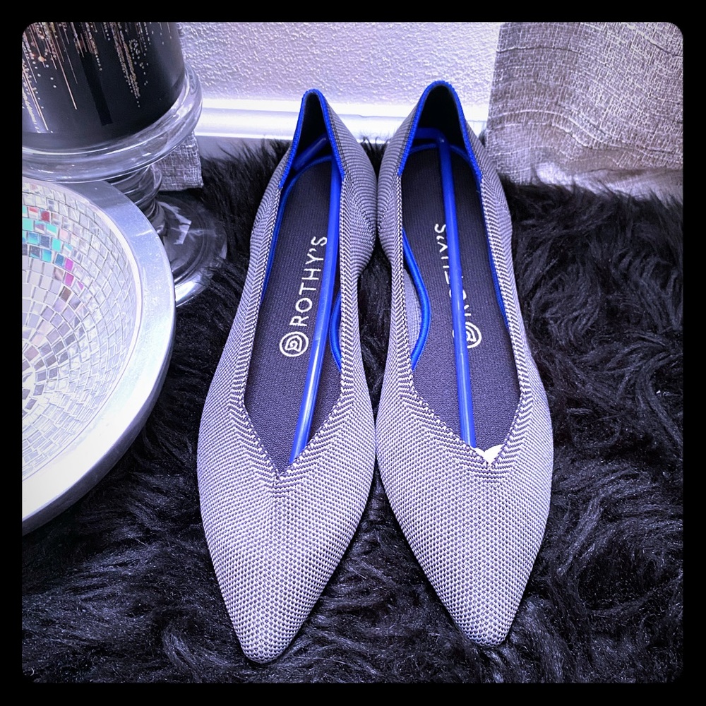 Rothy’s Cloud grey Birdseye flats